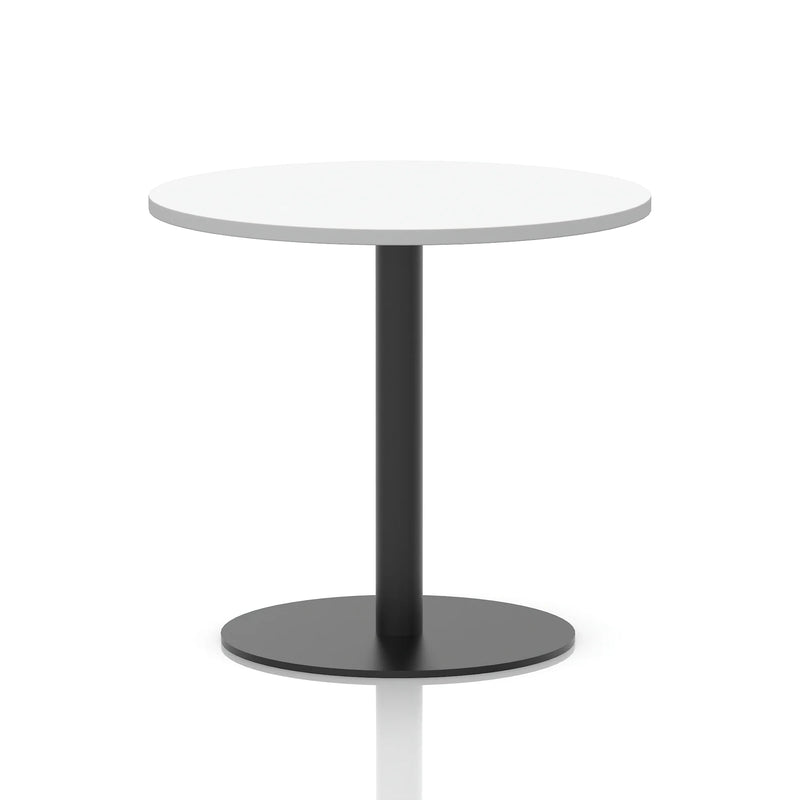 Italia Round Poseur Table Black Leg - White