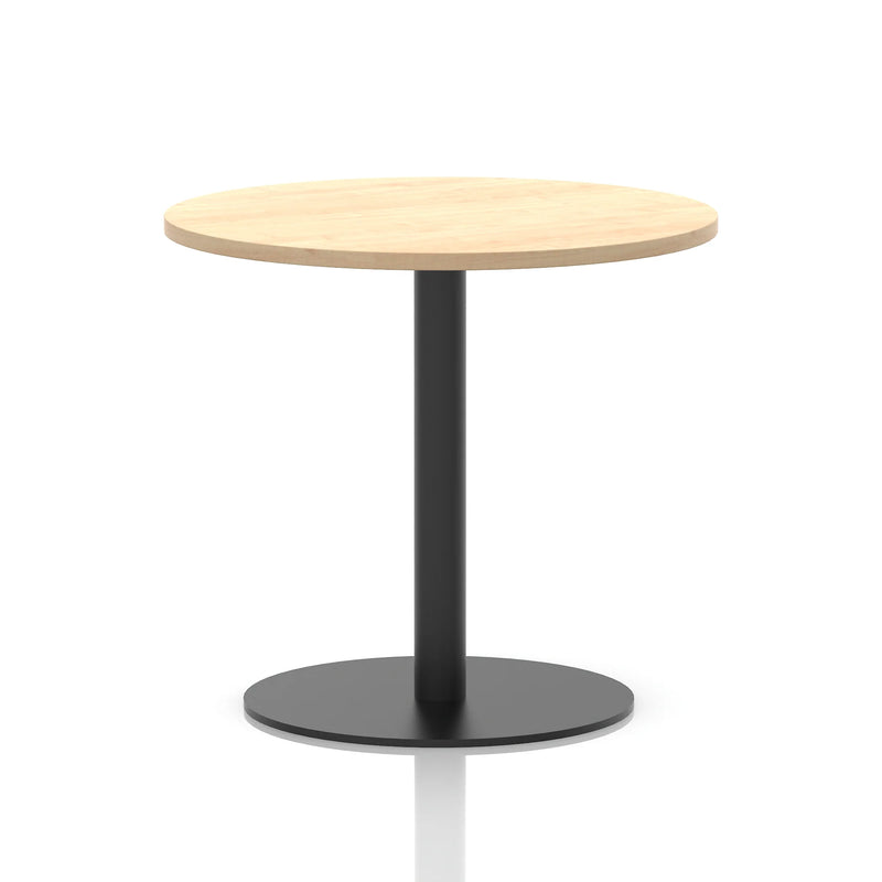 Italia Round Poseur Table Black Leg - Maple