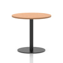 Italia Round Poseur Table Black Leg - Oak - NWOF