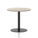 Italia Round Poseur Table Black Leg - Grey Oak - NWOF