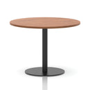 Italia Round Poseur Table Black Leg - Walnut - NWOF