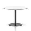 Italia Round Poseur Table Black Leg - White - NWOF