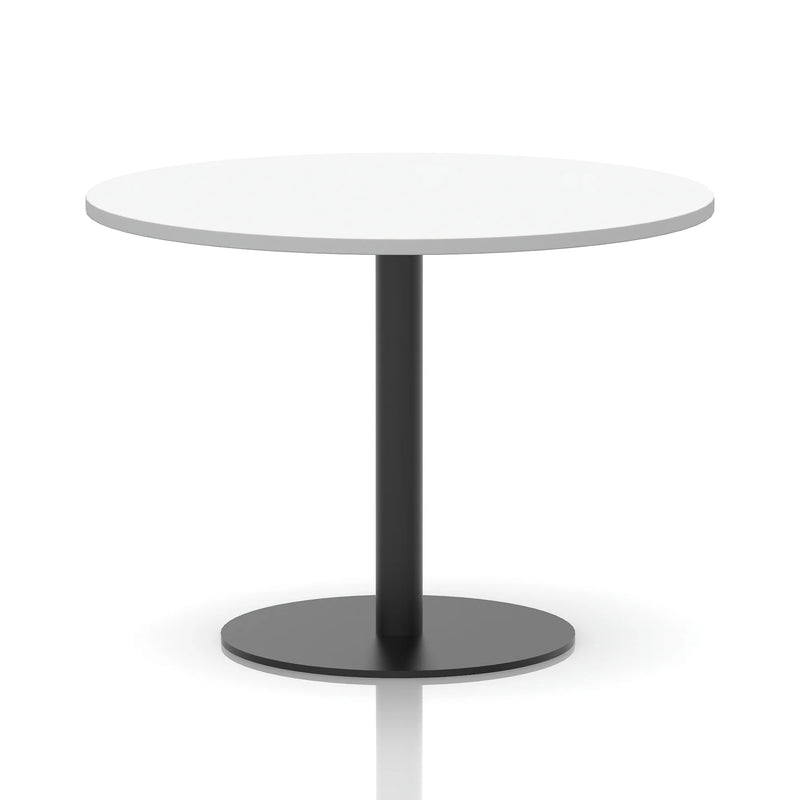 Italia Round Poseur Table Black Leg - White