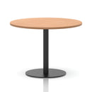 Italia Round Poseur Table Black Leg - Oak - NWOF