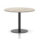 Italia Round Poseur Table Black Leg - Grey Oak - NWOF