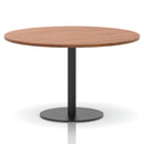 Italia Round Poseur Table Black Leg - Walnut - NWOF