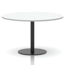 Italia Round Poseur Table Black Leg - White - NWOF