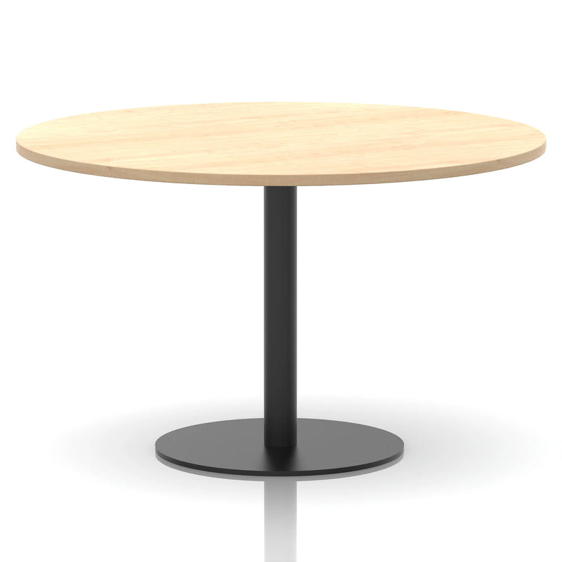Italia Round Poseur Table Black Leg - Maple