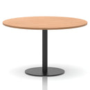 Italia Round Poseur Table Black Leg - Oak - NWOF