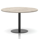 Italia Round Poseur Table Black Leg - Grey Oak - NWOF