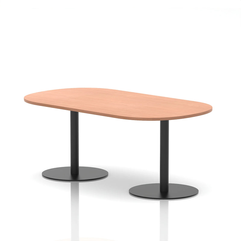 Italia Boardroom Table Black Leg - Beech