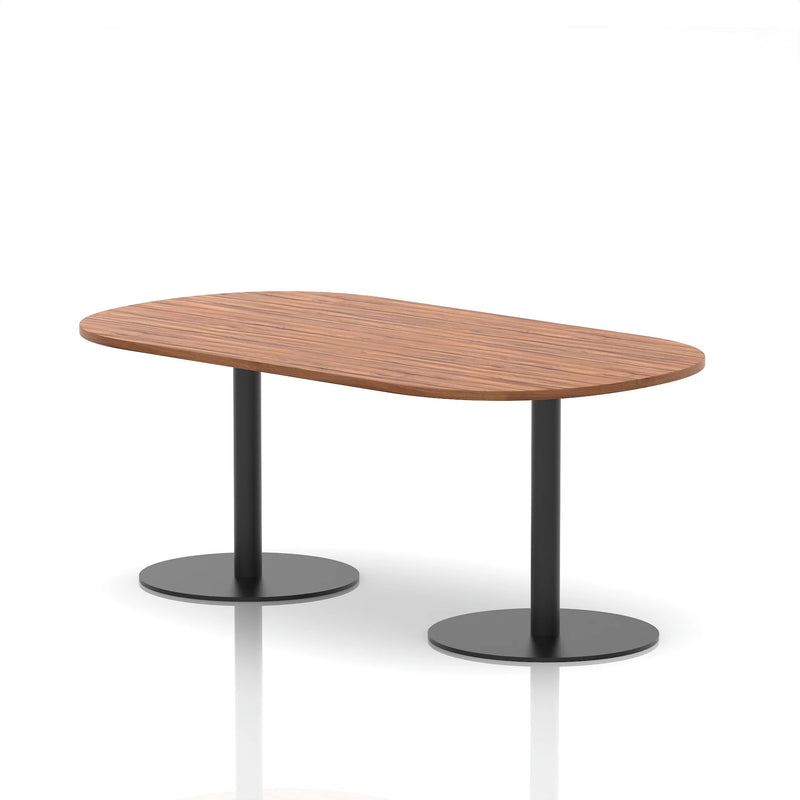 Italia Boardroom Table Black Leg - Walnut