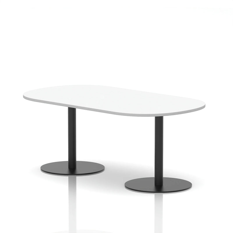 Italia Boardroom Table Black Leg - White