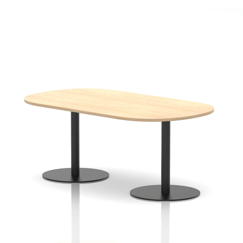 Italia Boardroom Table Black Leg - Maple
