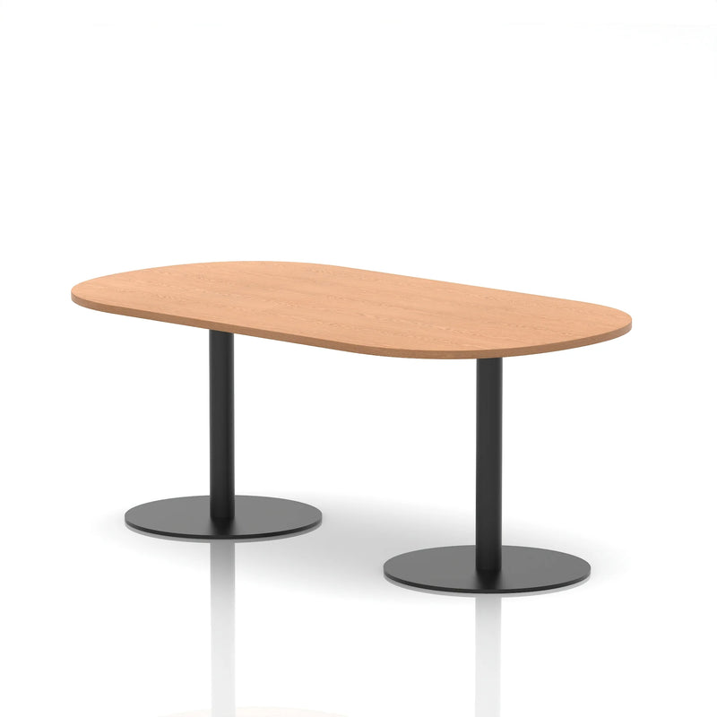 Italia Boardroom Table Black Leg - Oak