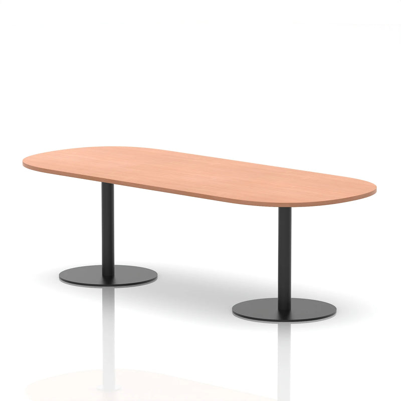 Italia Boardroom Table Black Leg - Beech