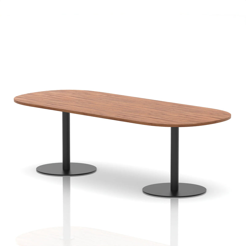 Italia Boardroom Table Black Leg - Walnut
