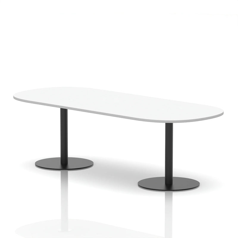 Italia Boardroom Table Black Leg - White