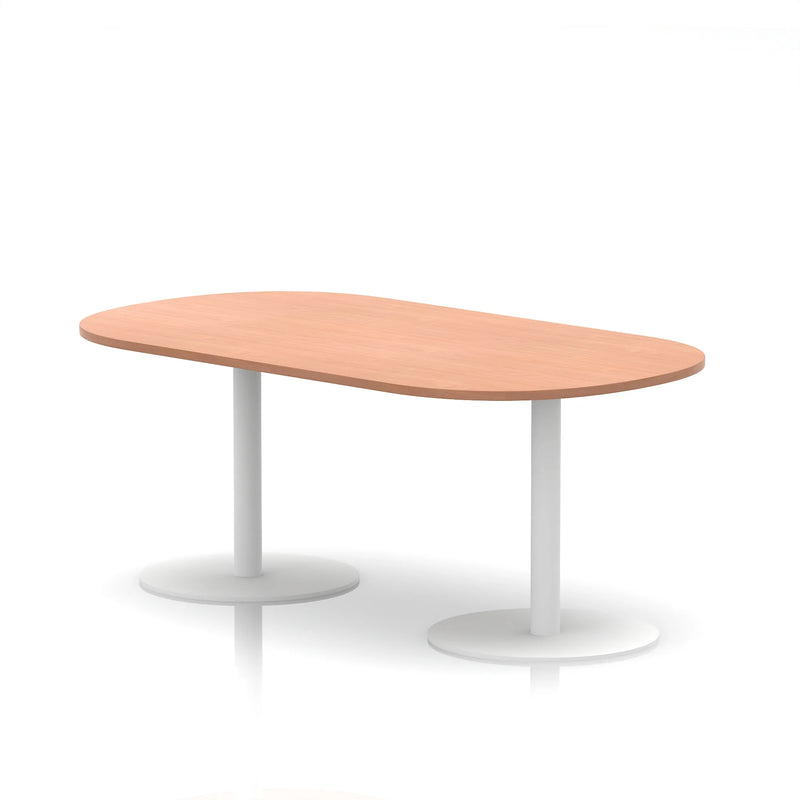 Italia Boardroom Table White Leg - Beech
