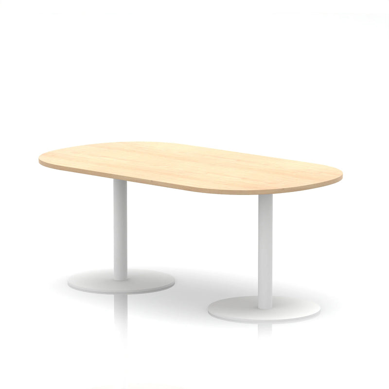 Italia Boardroom Table White Leg - Maple