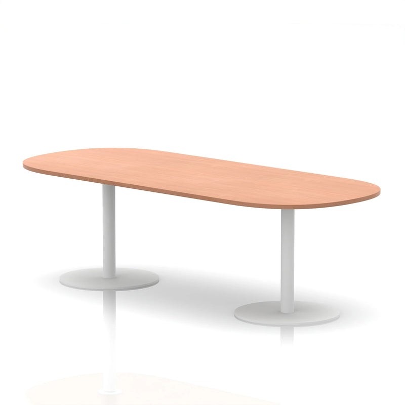 Italia Boardroom Table White Leg - Beech