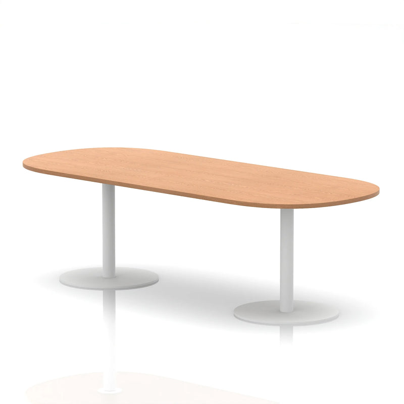 Italia Boardroom Table White Leg - Oak