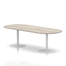 Italia Boardroom Table White Leg - Grey Oak - NWOF