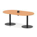 Dynamic Italia Volta Poseur Boardroom Table with beech finish and pop-up power module, ideal for professional office settings.