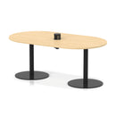 Dynamic Italia Volta poseur boardroom table with maple finish and pop-up power module, ideal for modern office meeting spaces.