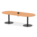 Dynamic Italia Volta Poseur Boardroom Table with Beech finish and pop-up power module, ideal for modern office meeting rooms.