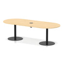 Dynamic Italia Volta poseur boardroom table with maple finish and pop-up power module, ideal for modern office conference rooms.