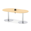Dynamic Italia Volta poseur boardroom table with maple finish and pop-up power module, ideal for modern office meeting spaces.