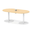 Italy Volta Poseur Boardroom Table by Dynamic with maple finish and pop-up power module, suitable for professional conference rooms.