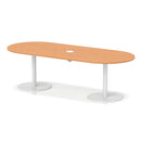 Dynamic Italia Volta Poseur Boardroom Table with Beech finish and pop-up power module, ideal for modern office meeting spaces.