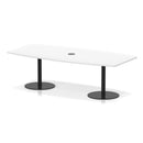 White Italia Volta Poseur high gloss table by Dynamic with built-in pop-up power module, sleek modern design.