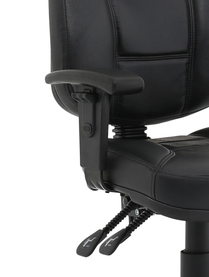 Jackson Medium Back Black Leather Task Operator Chair - NWOF