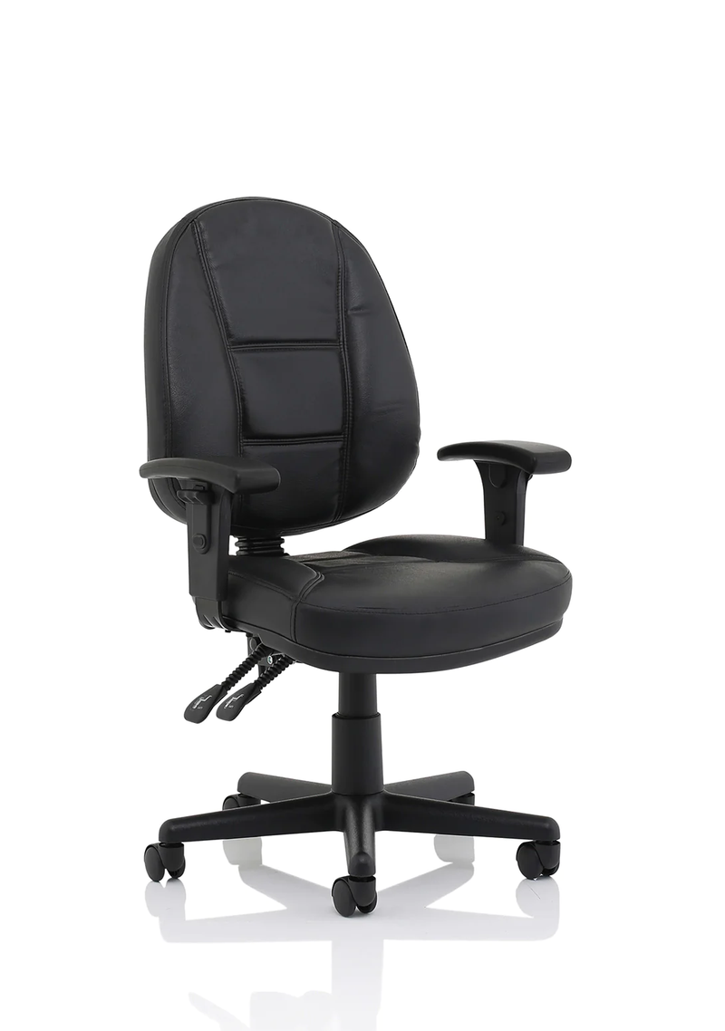 Jackson Medium Back Black Leather Task Operator Chair - NWOF