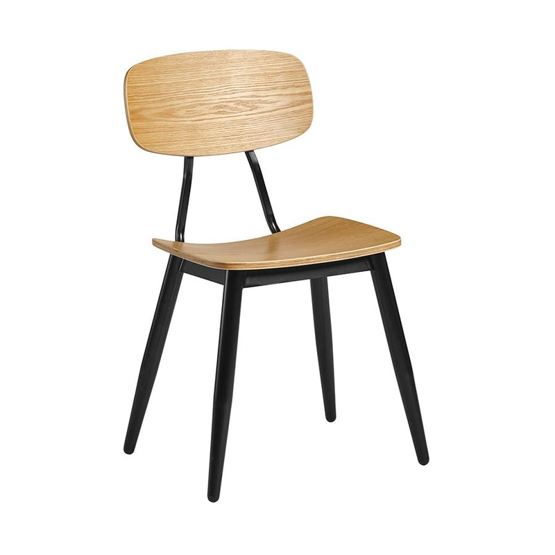 Juna Side Chair - Ply Oak & Black Steel