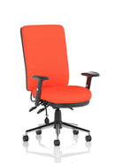 Chiro High Back Task Operators Chair With Arms - Bespoke Fabric - NWOF