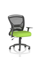 Zeus Medium Mesh Back Task Operator Office Chair With Arms - Bespoke Fabric - NWOF