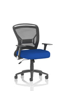 Zeus Medium Mesh Back Task Operator Office Chair With Arms - Bespoke Fabric - NWOF