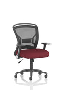 Zeus Medium Mesh Back Task Operator Office Chair With Arms - Bespoke Fabric - NWOF