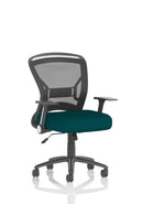 Zeus Medium Mesh Back Task Operator Office Chair With Arms - Bespoke Fabric - NWOF