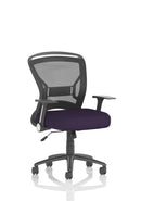 Zeus Medium Mesh Back Task Operator Office Chair With Arms - Bespoke Fabric - NWOF