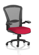 Houston High Mesh Back Heavy Duty Task Operator Office Chair With Arms - Bespoke Fabric - NWOF