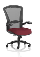 Houston High Mesh Back Heavy Duty Task Operator Office Chair With Arms - Bespoke Fabric - NWOF