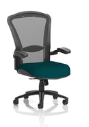 Houston High Mesh Back Heavy Duty Task Operator Office Chair With Arms - Bespoke Fabric - NWOF