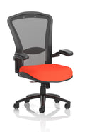 Houston High Mesh Back Heavy Duty Task Operator Office Chair With Arms - Bespoke Fabric - NWOF