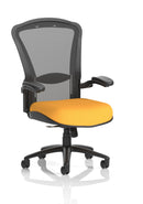 Houston High Mesh Back Heavy Duty Task Operator Office Chair With Arms - Bespoke Fabric - NWOF