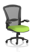 Houston High Mesh Back Heavy Duty Task Operator Office Chair With Arms - Bespoke Fabric - NWOF